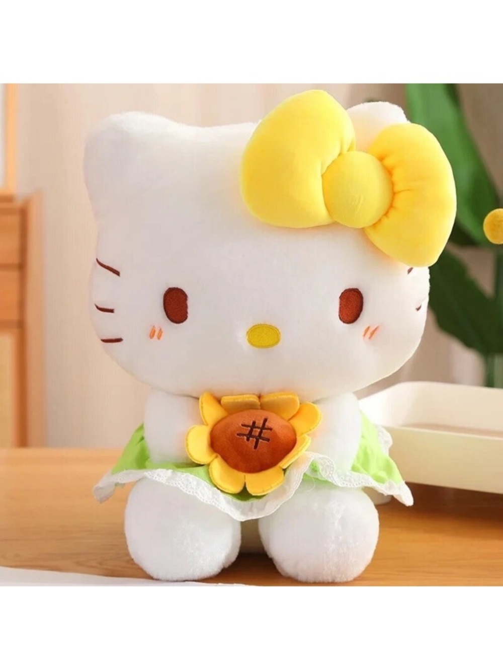 Hello Kitty holding Sunflower 9” plush